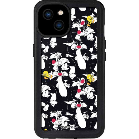 Looney Tunes Sylvester and Tweety Super Sized iPhone 15 Plus Waterproof Case